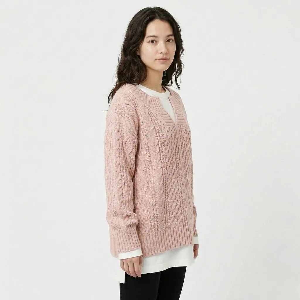 Conjunto oversized em malha entrançada | Corte amplo | Estilo casual contemporâneo - Image 3