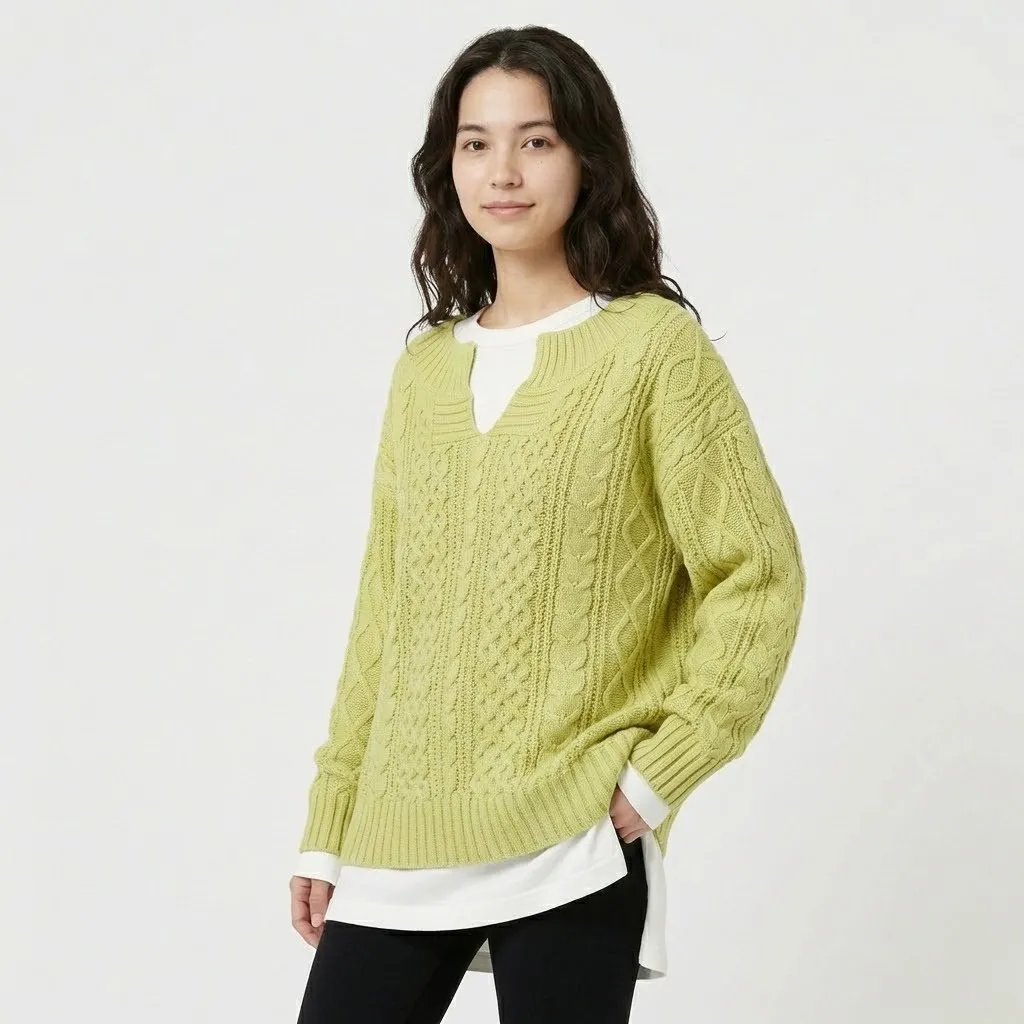 Conjunto oversized em malha entrançada | Corte amplo | Estilo casual contemporâneo - Image 4