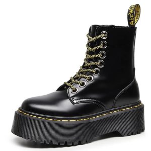 Bota Coturno Lily Couro Plataforma