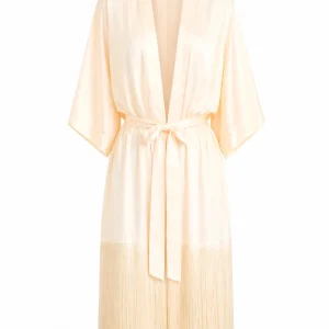 Kimono Acetinado com Franjas