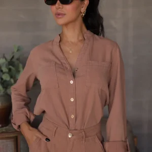 Camisa Feminina de Linho Dunas Terra