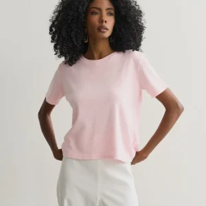 BLUSA CAMISETA MANGA CURTA ROSA CLARO